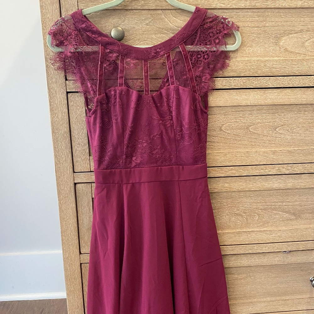 Burgundy lace dress